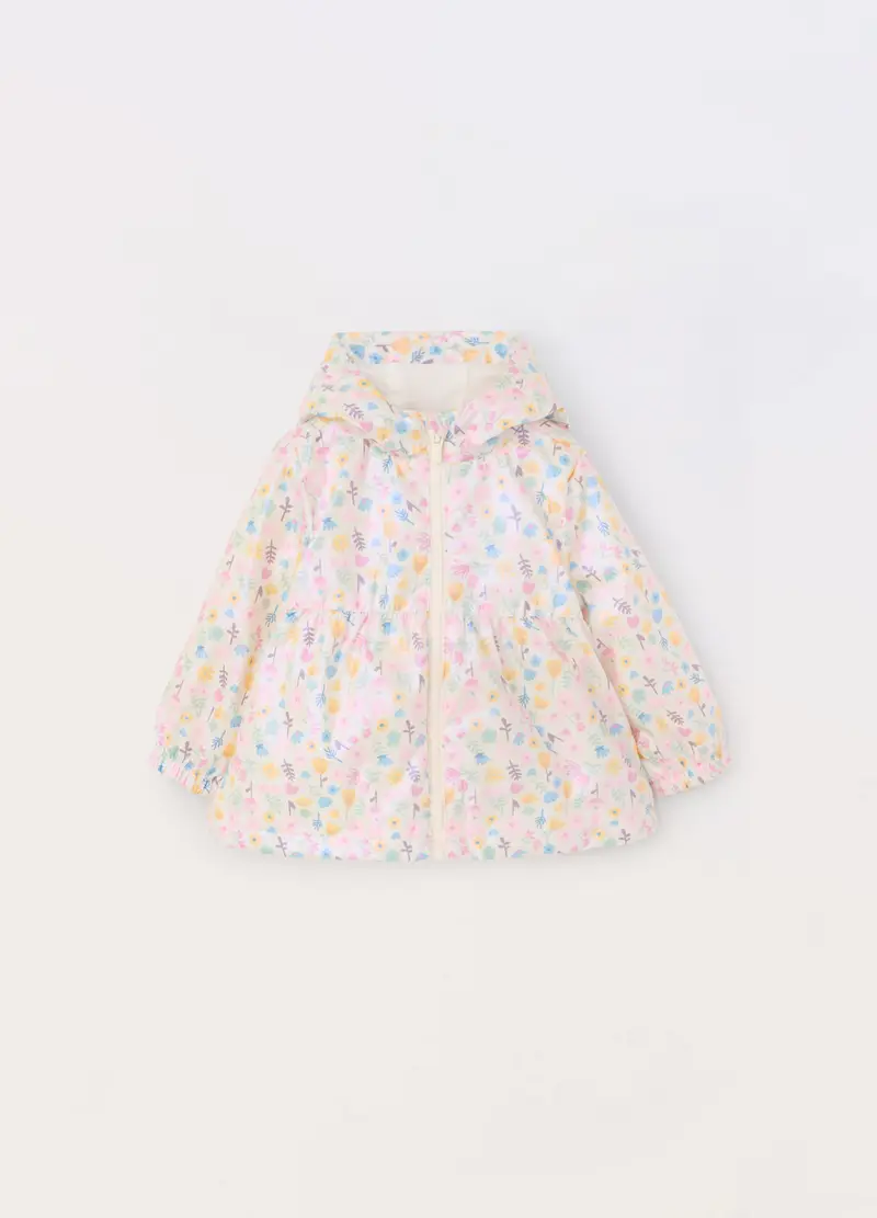 Blukids, Giacca A Vento Con Cappuccio Neonata, Bambina, Bianco, Taglia: 9-12