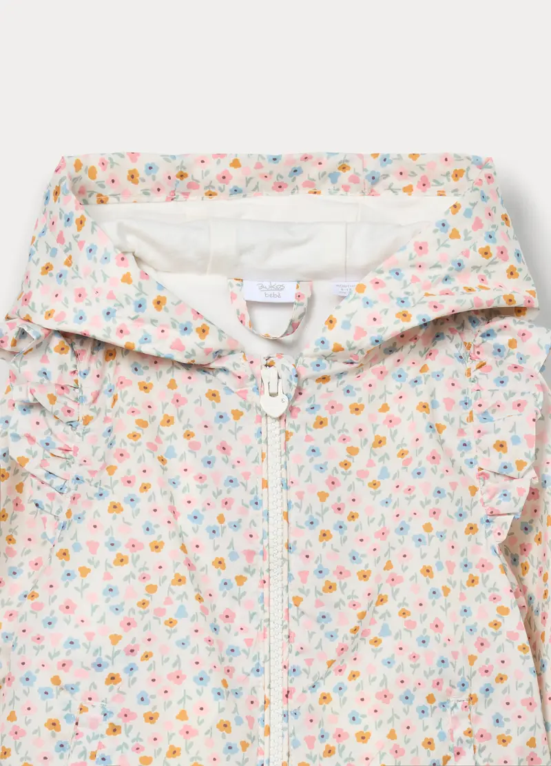 Giacca A Vento Con Cappuccio Neonata, Bianco miniatura 3