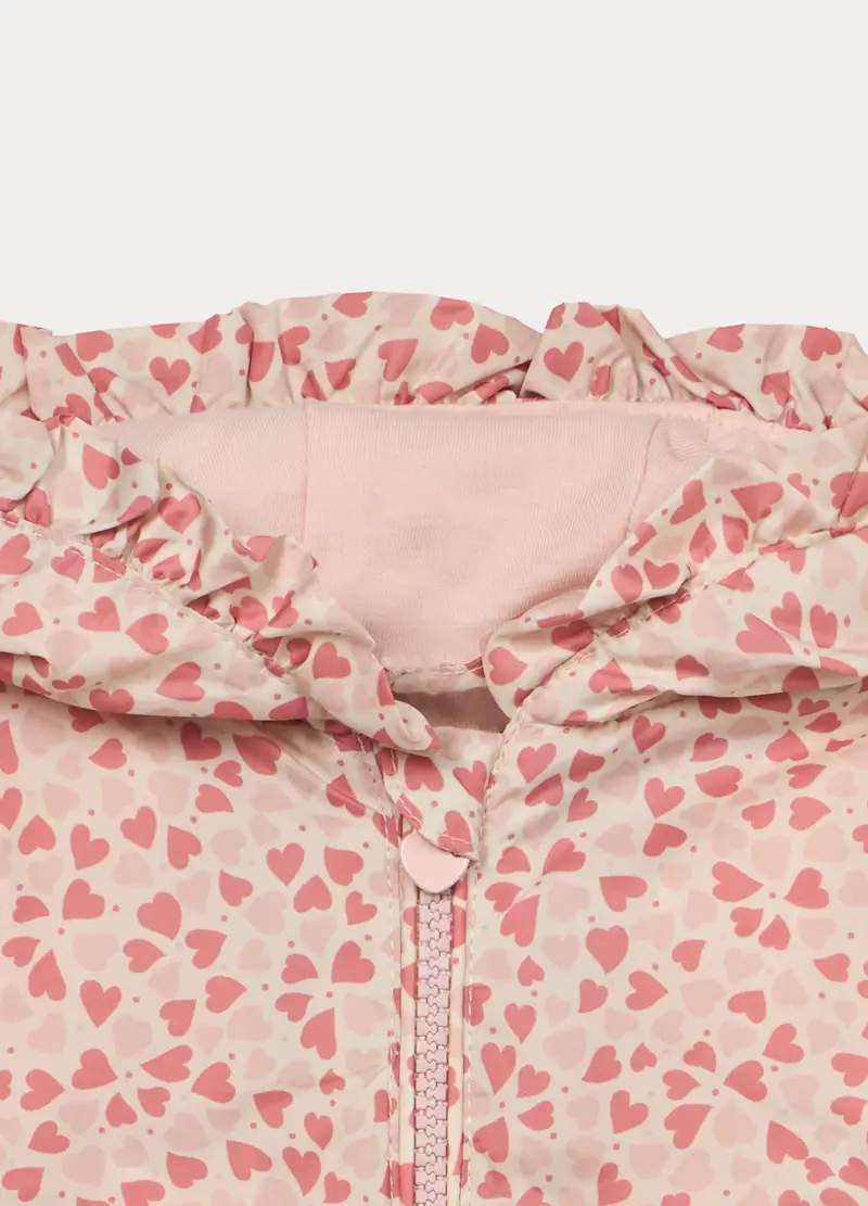 Giacca A Vento Con Cappuccio Neonata, Rosa scuro miniatura 3