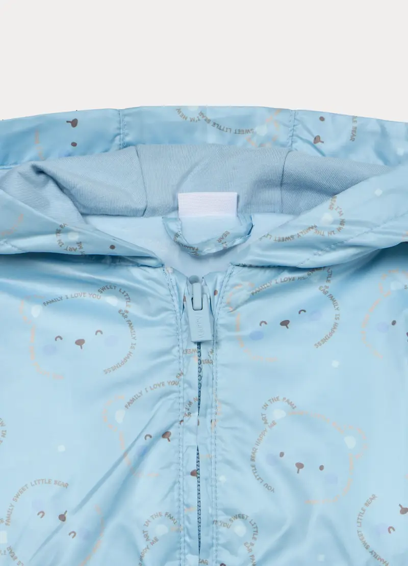 Giacca A Vento Con Cappuccio Neonato, Azzurro chiaro miniatura 3