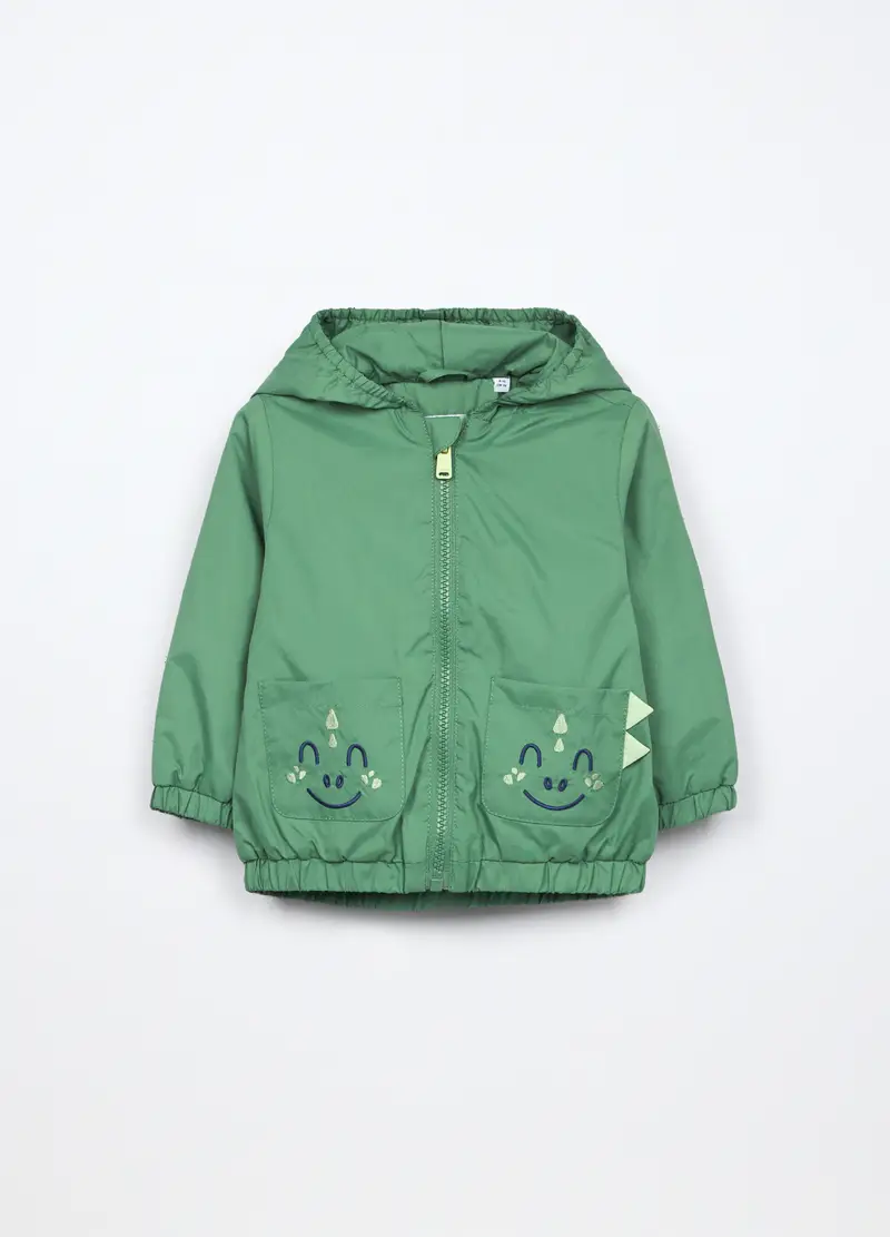 Blukids, Giacca A Vento Con Cappuccio Neonato, Bambino, Verde foglia, Taglia: 9-12