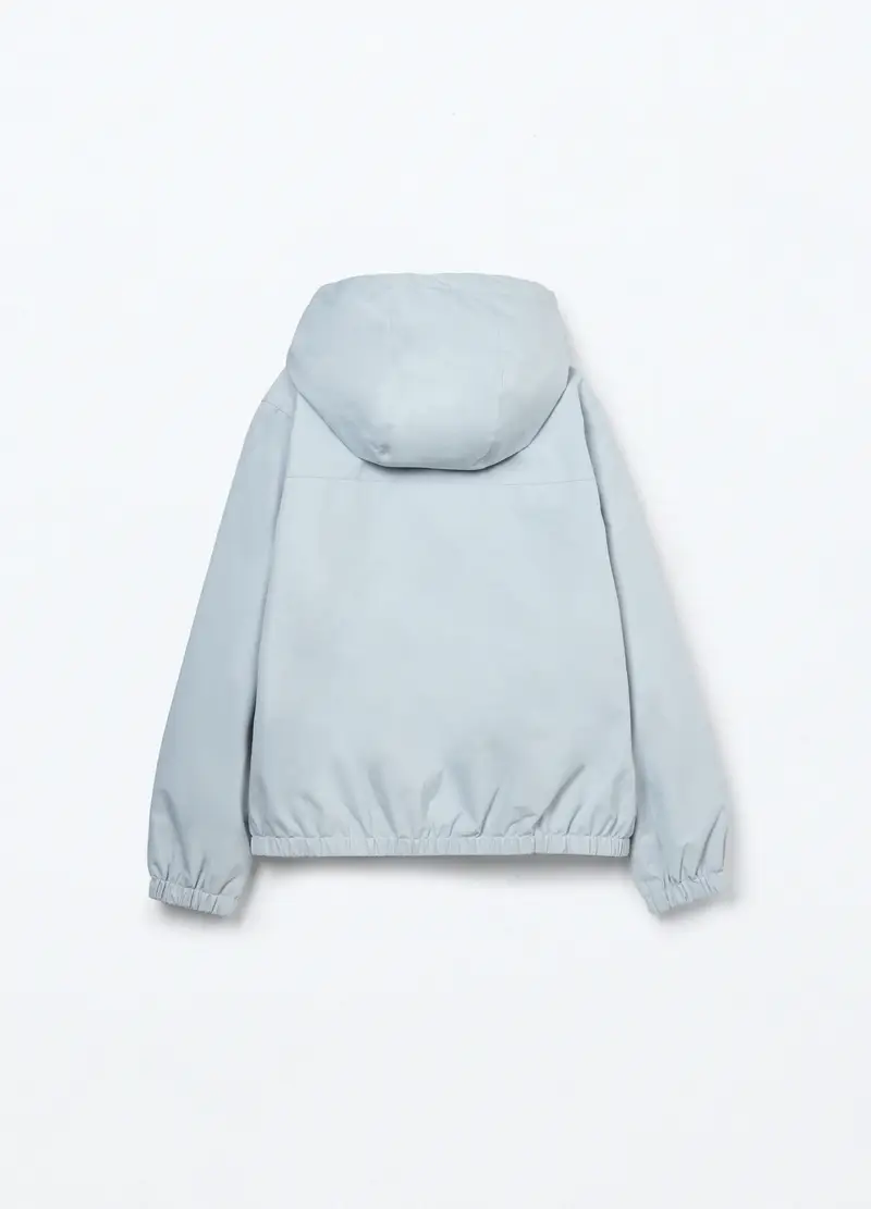 Giacca A Vento Con Cappuccio Ragazza, Bambina, Grigio chiaro miniatura 2