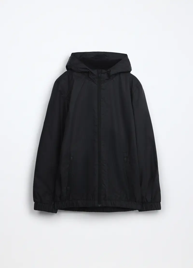 Blukids, Giacca A Vento Con Cappuccio Ragazzo, Bambino, Nero, Taglia: 10-11