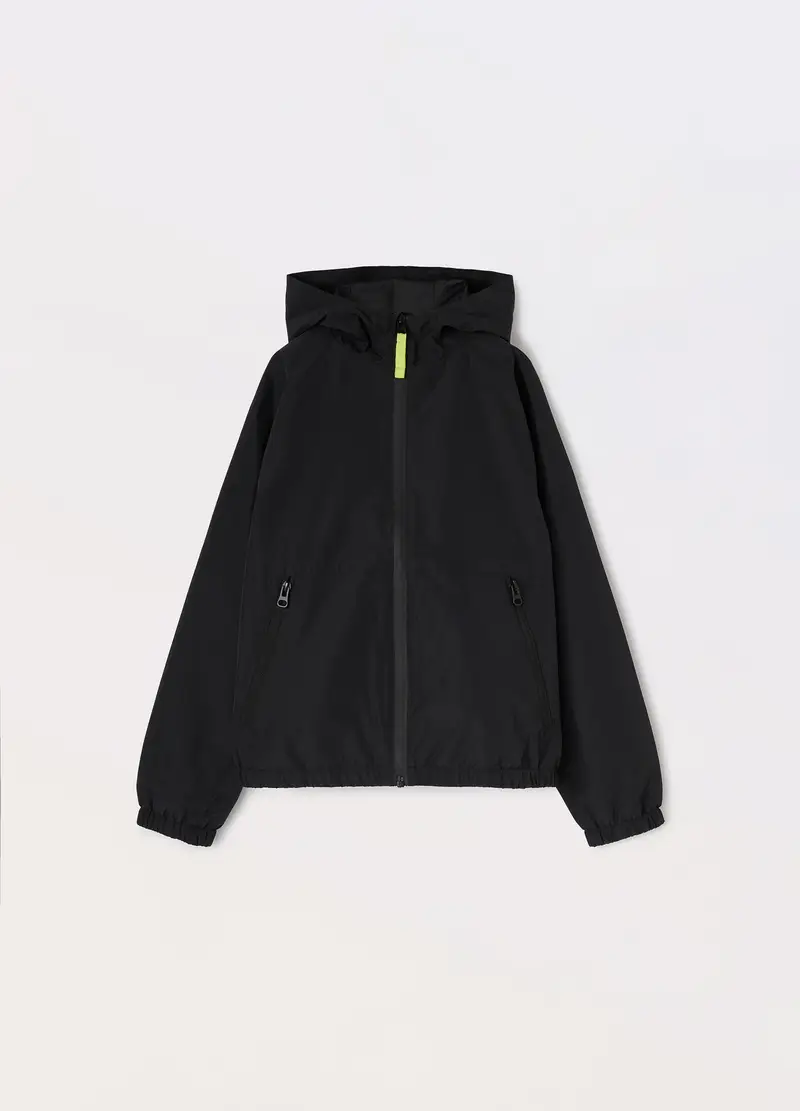 Blukids, Giacca A Vento Con Cappuccio Ragazzo, Bambino, Nero, Taglia: 9-10