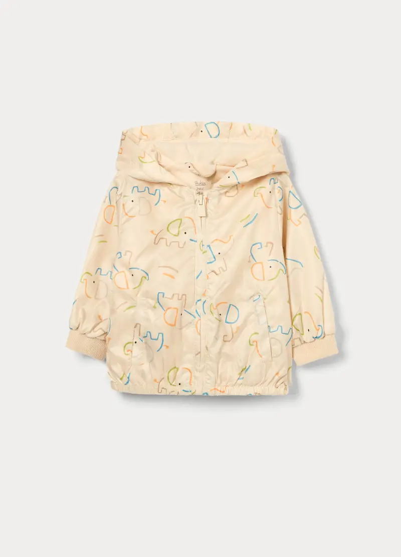 Giacca A Vento Con Stampa Neonato, Bianco avorio