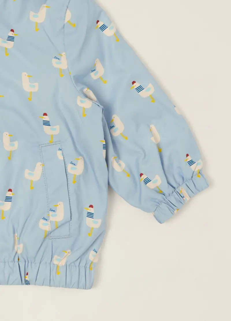 Giacca Azzurra Con Zip Per Neonato, Denim miniatura 3