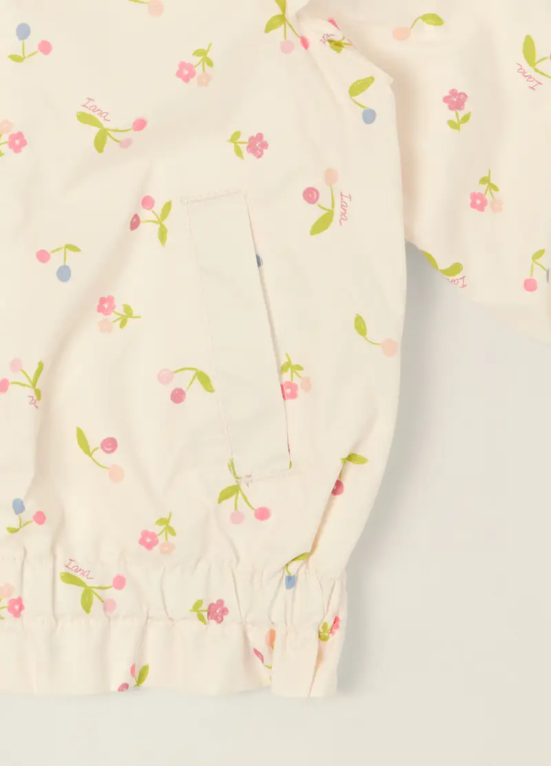 Giacca Bianca Leggera Con Fantasia Floreale, Neonata, Beige miniatura 3