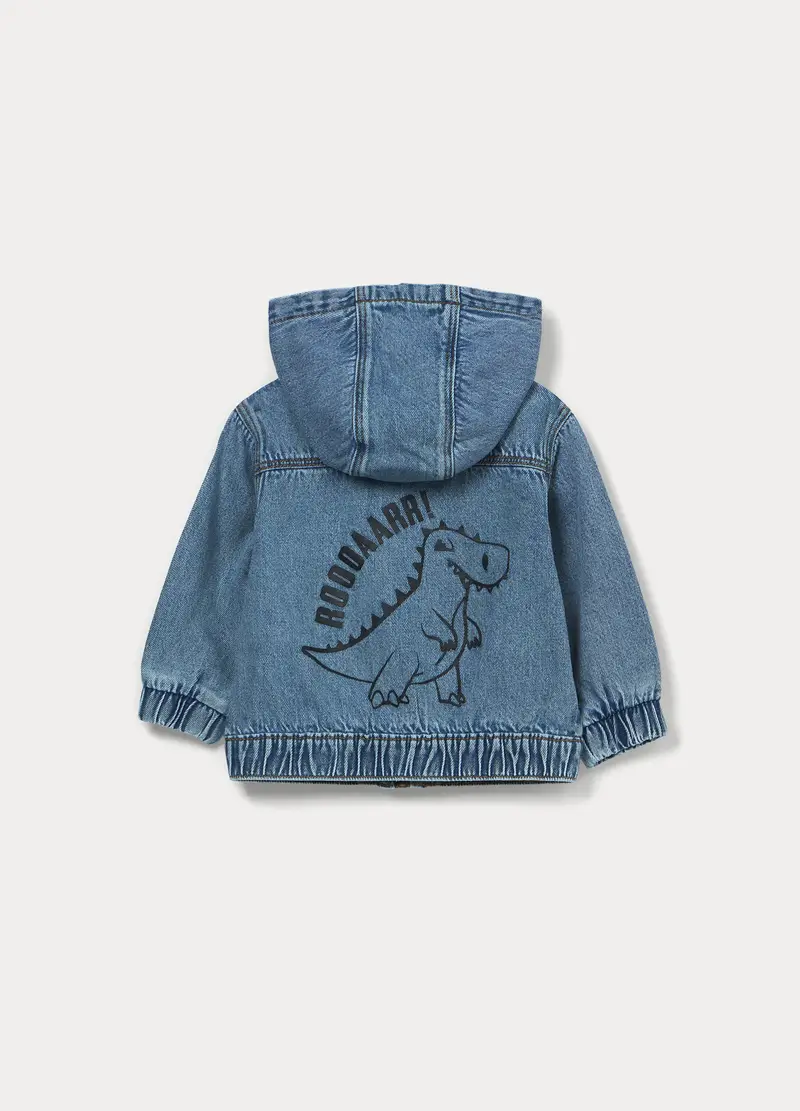 Giacca In Denim Misto Cotone Bimbo, Bambino, Blu denim miniatura 2