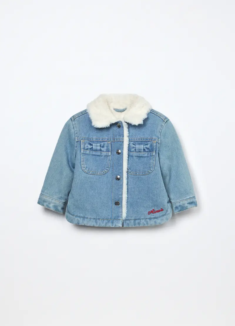 Giacca In Denim Misto Cotone Neonata, Bambina, Azzurro chiaro