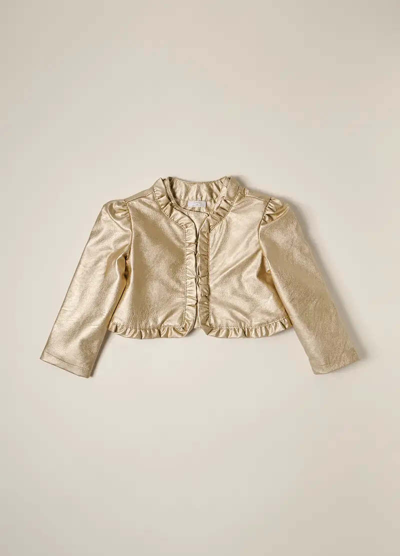 Giacca In Eco Pelle Iana Neonata, Giallo Oro