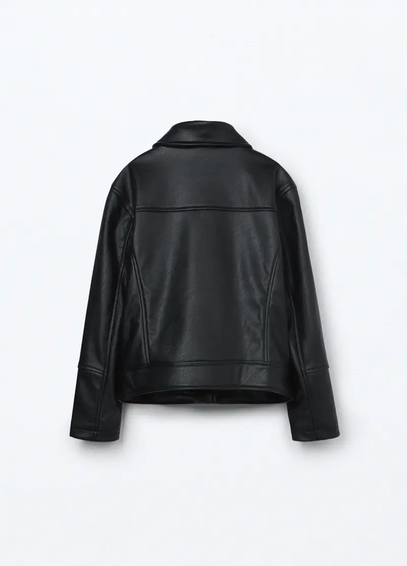 Giacca In Eco Pelle Ragazza, Bambina, Nero miniatura 2