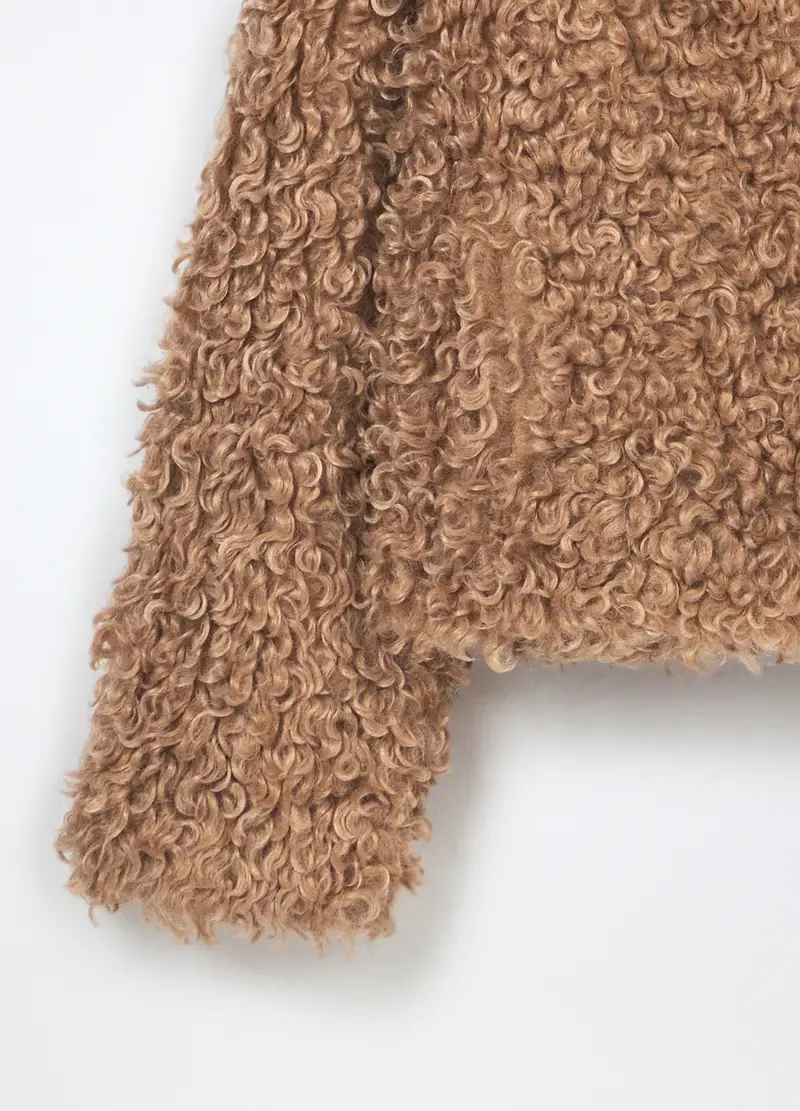 Giacca In Sherpa Ragazza, Bambina, Beige scuro miniatura 3