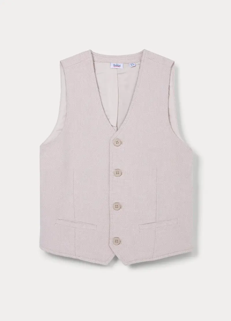 Gilet In Puro Cotone Ragazzo, Bambino, Beige chiaro