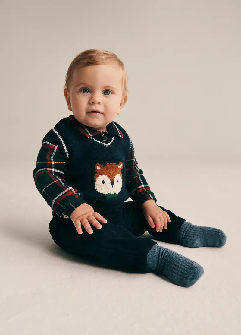 Gilet Tricot Iana Neonato, Blu scuro