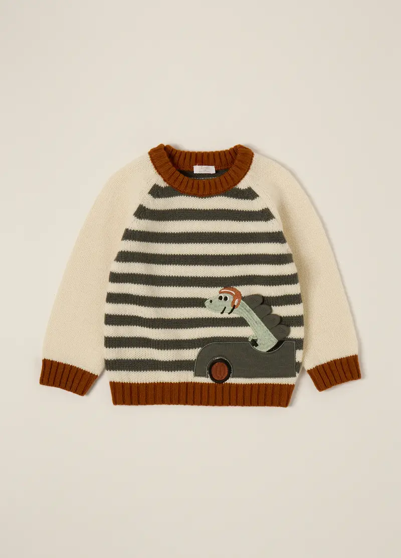 Girocollo Tricot Iana Neonato, Bianco panna