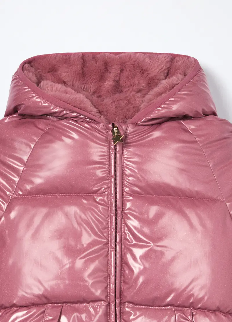 Giubbino Imbottito Bambina, Rosa scuro miniatura 3