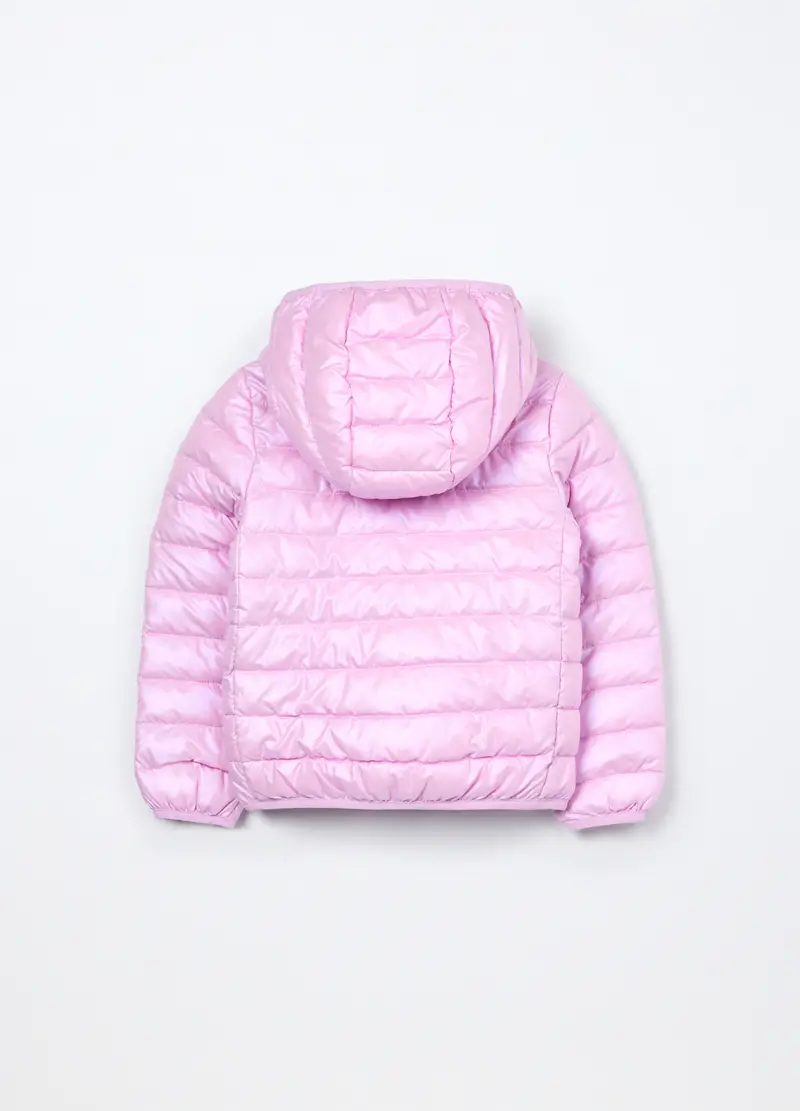 Giubbino Imbottito Con Cappuccio Bambina, Rosa pastello miniatura 2