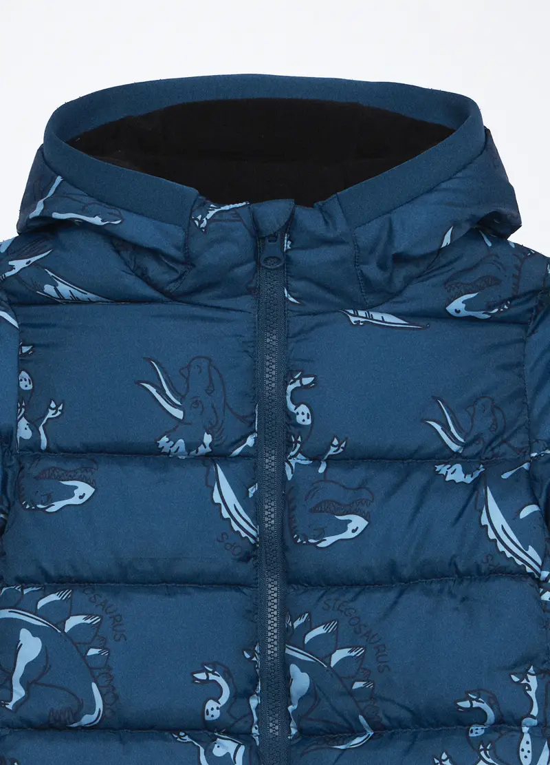 Giubbino Imbottito Con Cappuccio Bambino, Blu Bluette miniatura 3