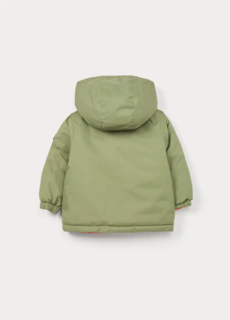 Giubbino Imbottito Con Cappuccio Bimbo, Bambino, Verde oliva miniatura 2