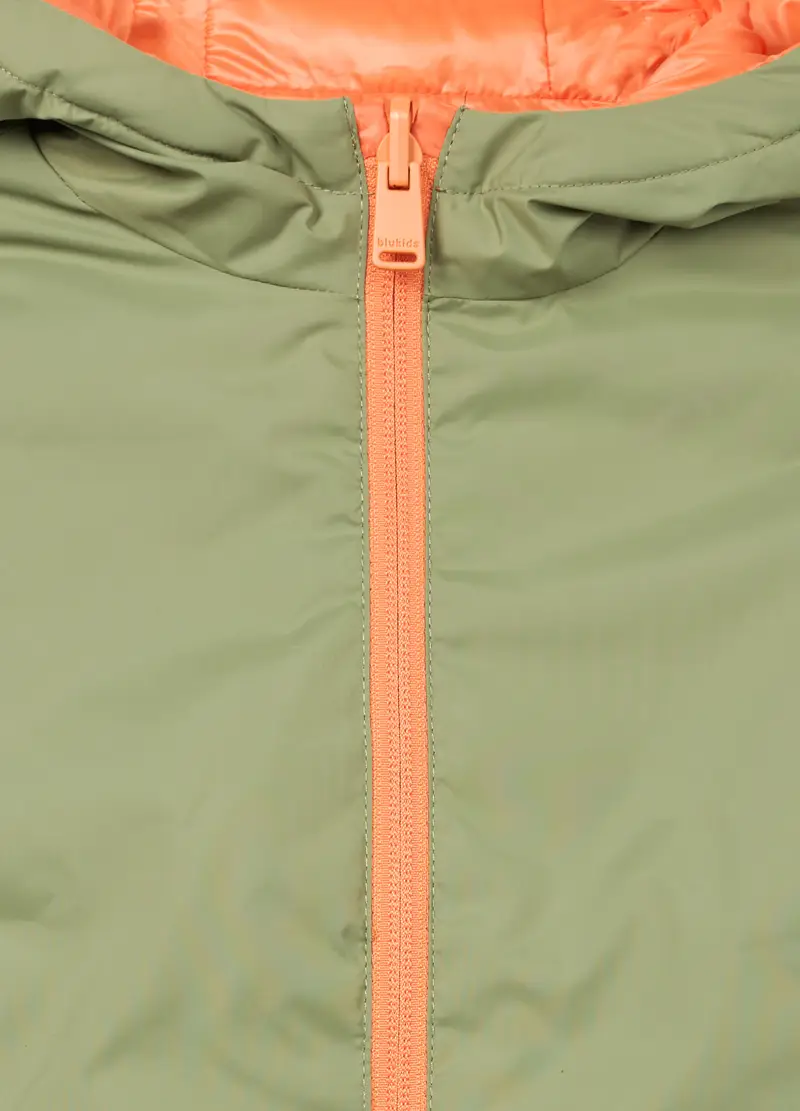 Giubbino Imbottito Con Cappuccio Bimbo, Bambino, Verde oliva miniatura 3