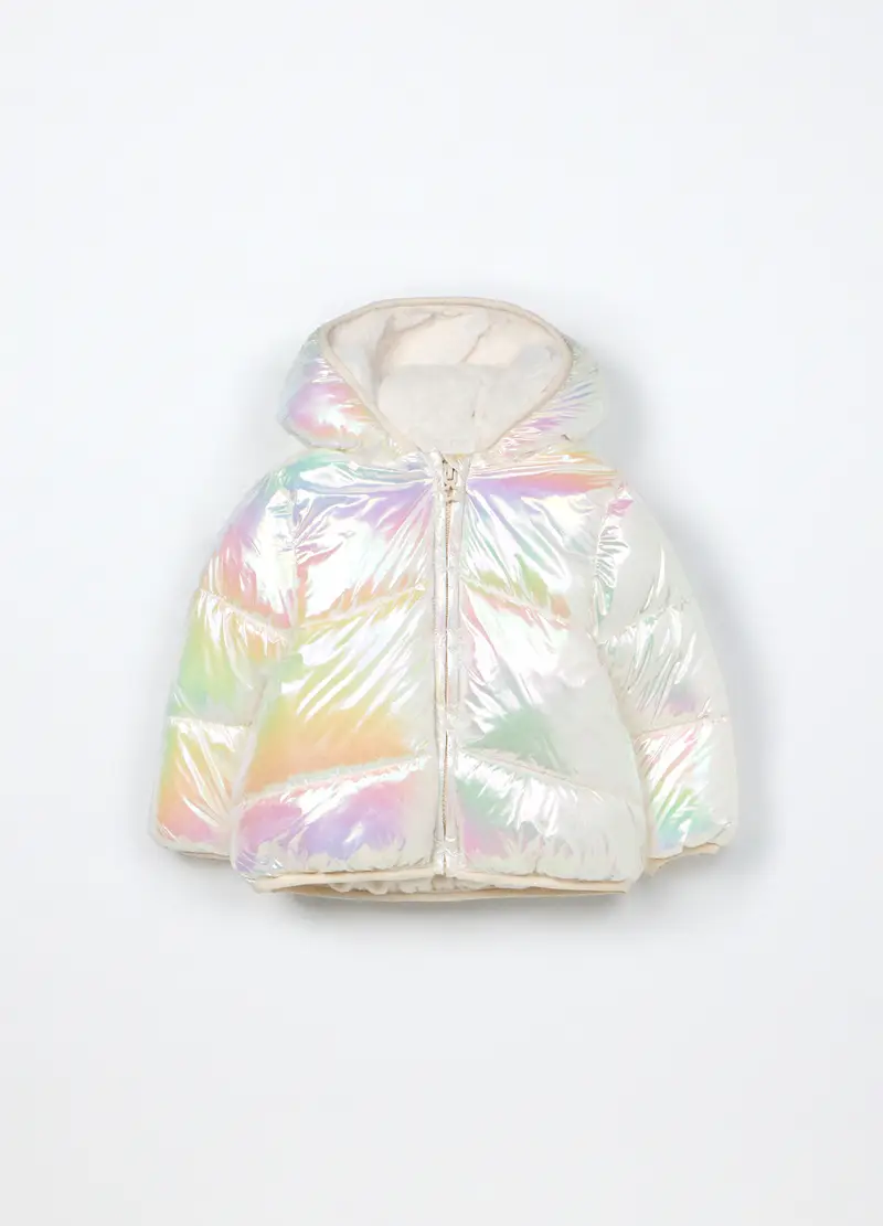 Giubbino Imbottito Con Cappuccio Neonata, Bambina, Bianco ottico