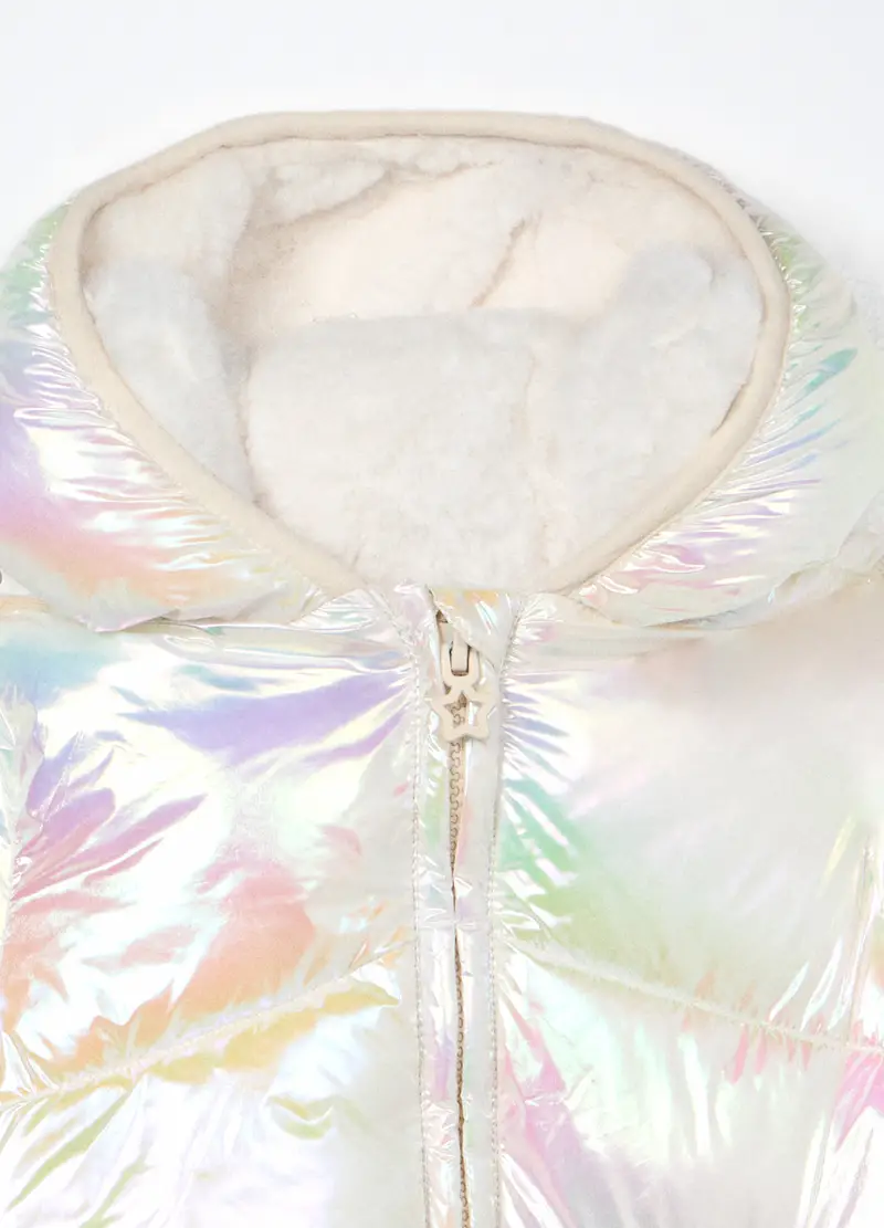 Giubbino Imbottito Con Cappuccio Neonata, Bambina, Bianco ottico miniatura 3