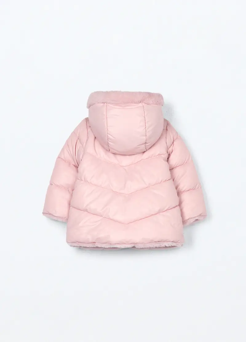 Giubbino Imbottito Con Cappuccio Neonata, Bambina, Rosa pastello miniatura 2