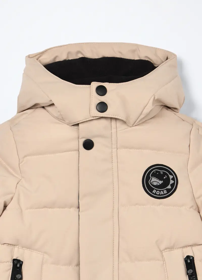 Giubbino Imbottito Con Cappuccio Neonato, Bambino, Beige chiaro miniatura 3