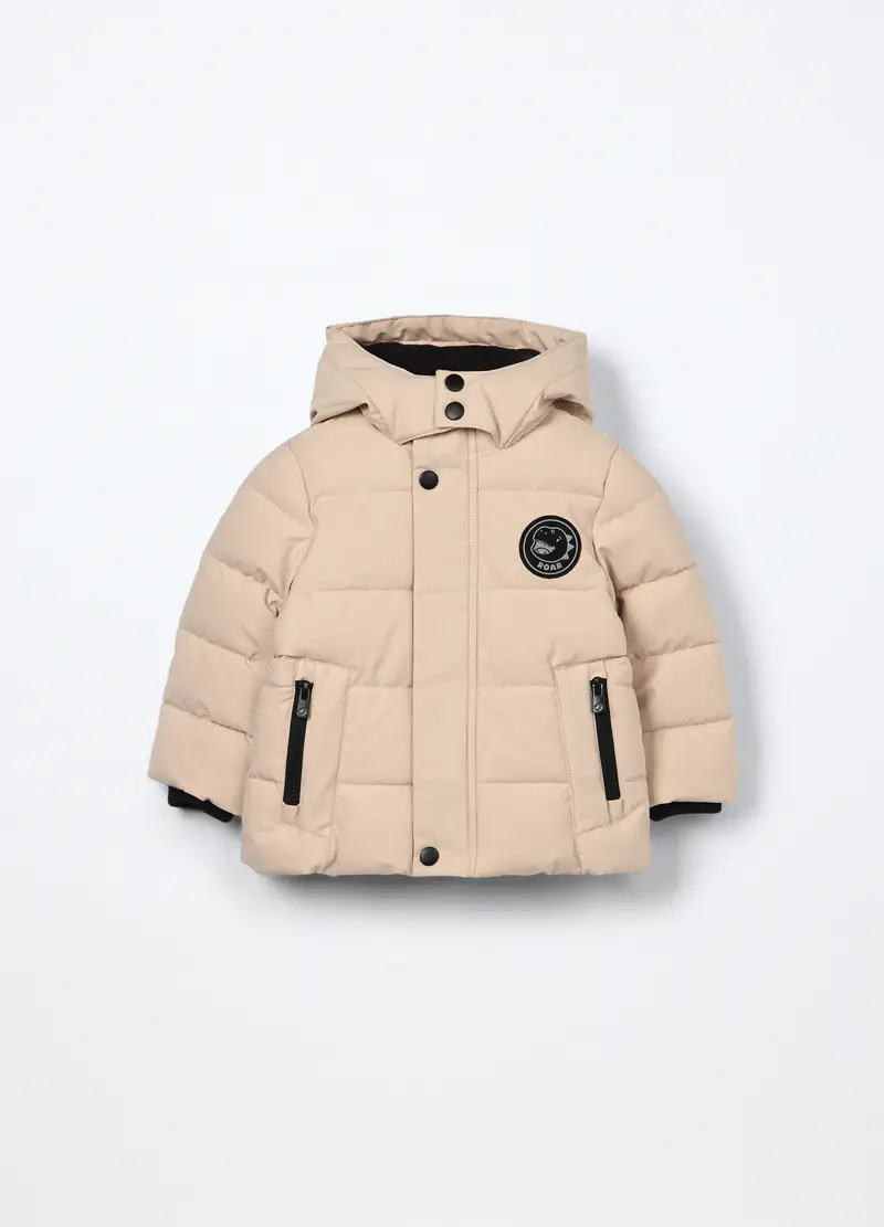 Giubbino Imbottito Con Cappuccio Neonato, Bambino, Beige chiaro