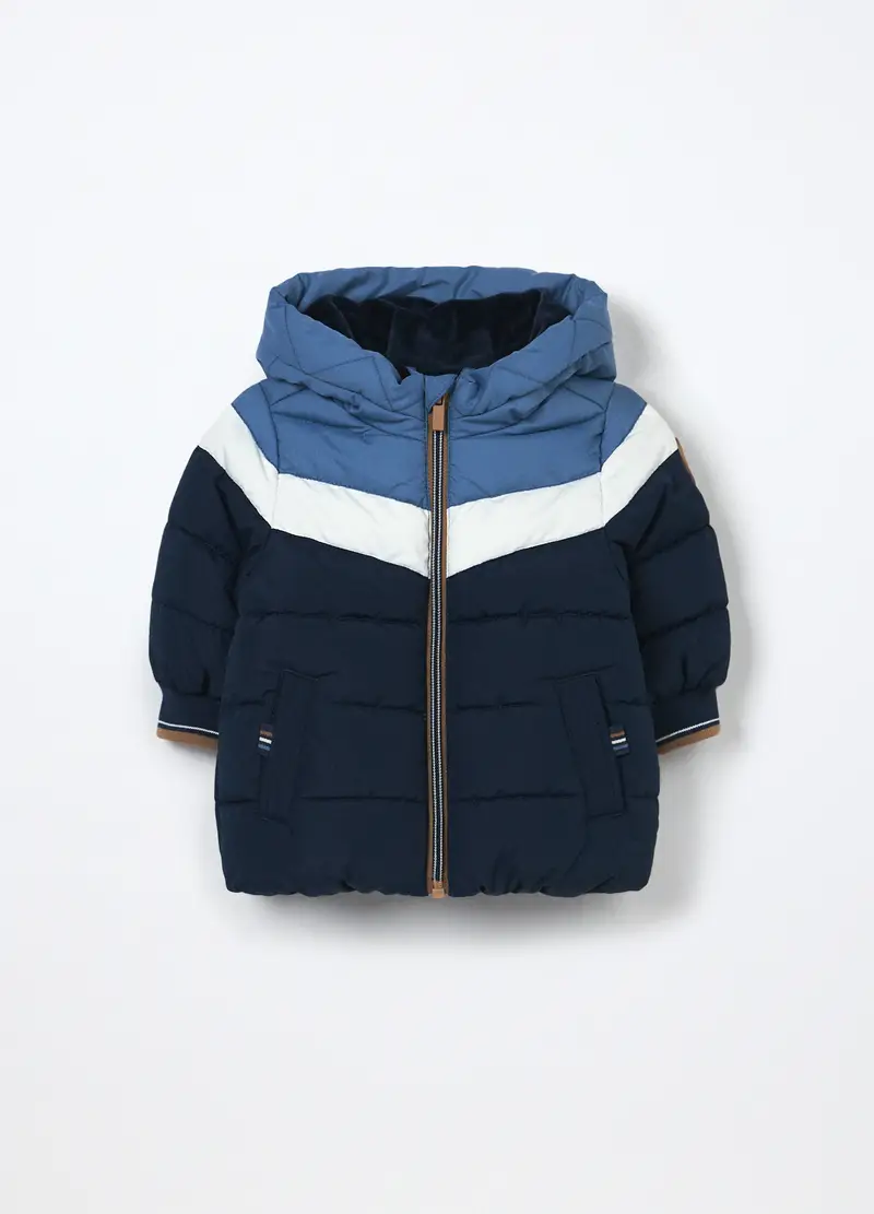 Giubbino Imbottito Con Cappuccio Neonato, Blu scuro