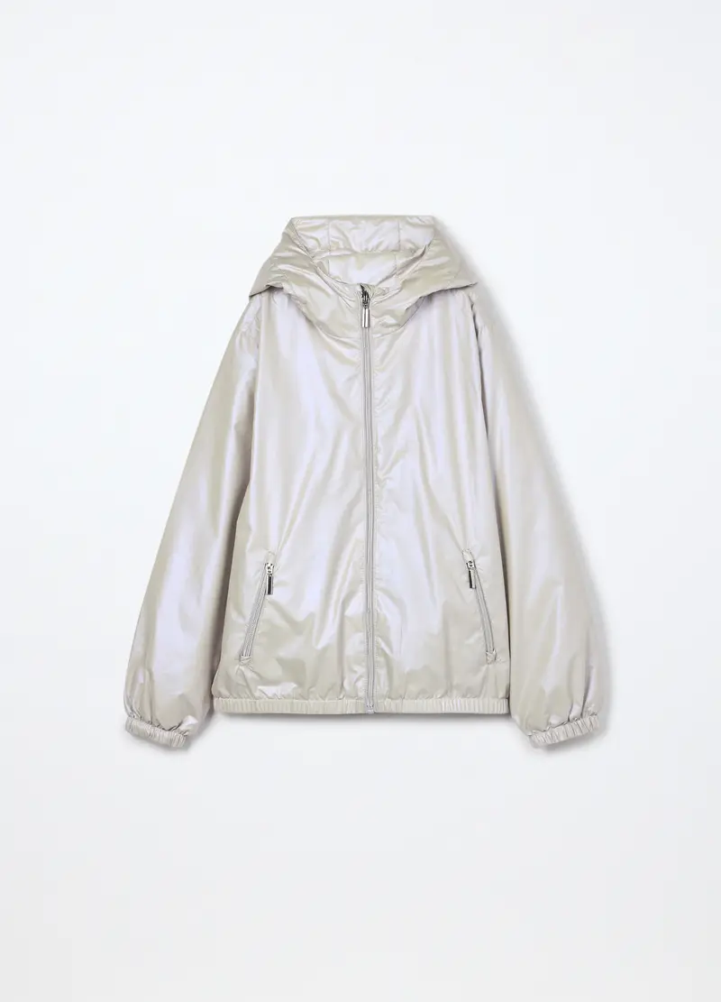 Giubbino Imbottito Con Cappuccio Ragazza, Bambina, Grigio argento