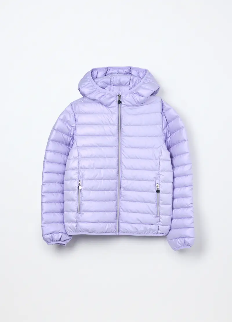 Giubbino Imbottito Con Cappuccio Ragazza, Bambina, Viola lilla