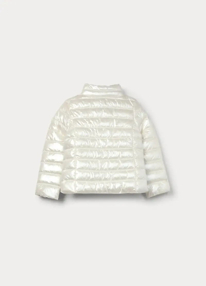 Giubbino Imbottito Full Zip Bambina, Bianco panna miniatura 2