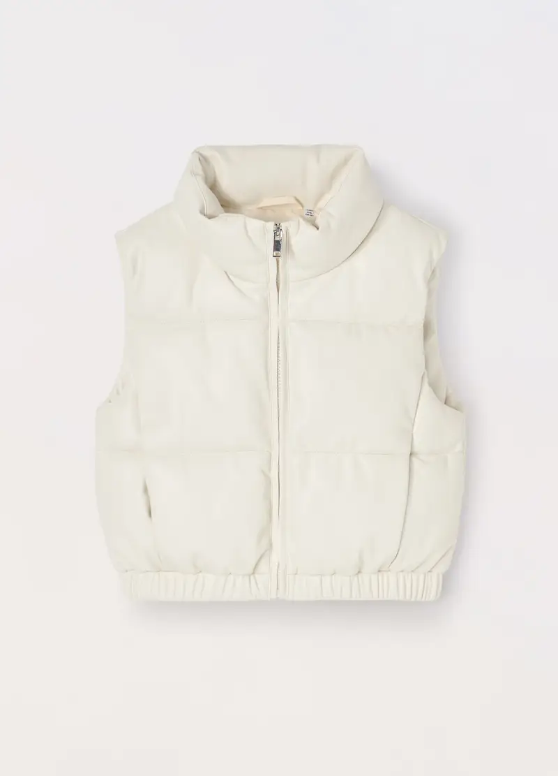 Blukids, Giubbino Imbottito In Eco Pelle Ragazza, Bambina, Bianco panna, Taglia: 9-10