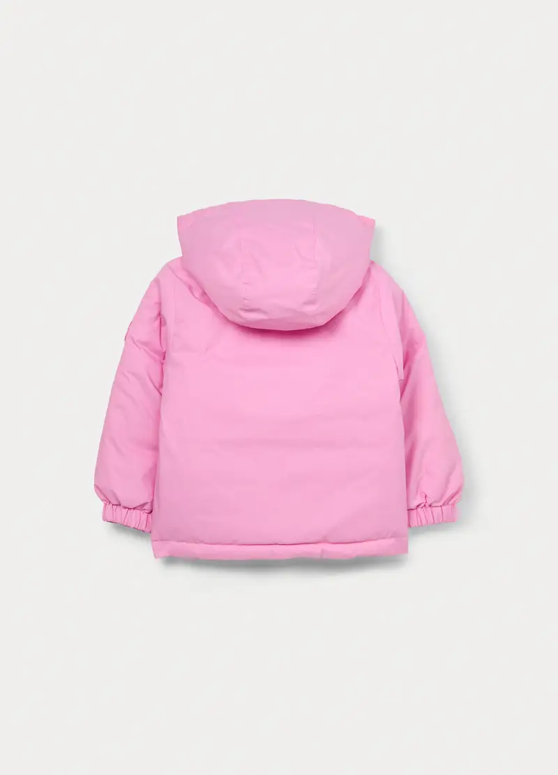 Giubbino Imbottito In Taffetà Con Cappuccio Bimba, Bambina, Rosa pastello miniatura 2