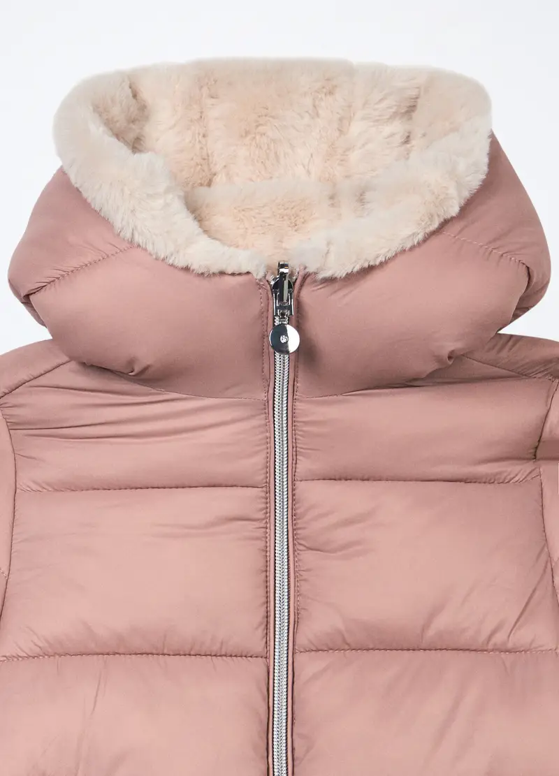 Giubbino Imbottito Reversibile Bambina, Rosa chiaro miniatura 3