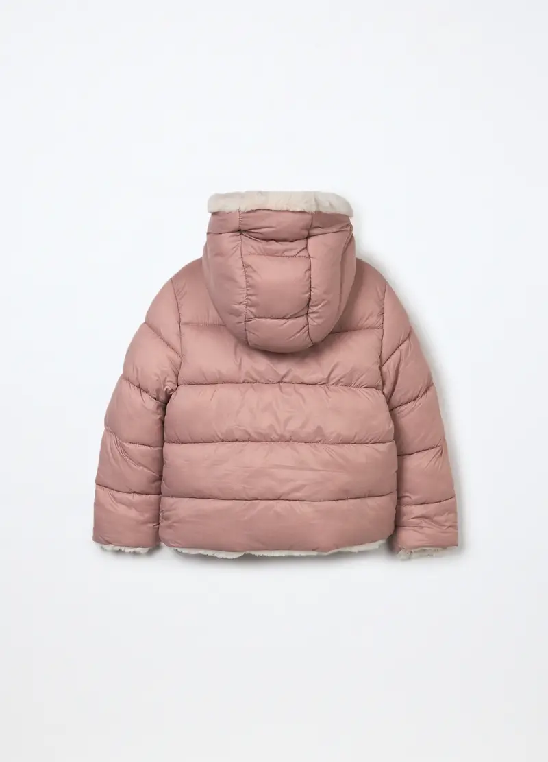 Giubbino Imbottito Reversibile Bambina, Rosa chiaro miniatura 2