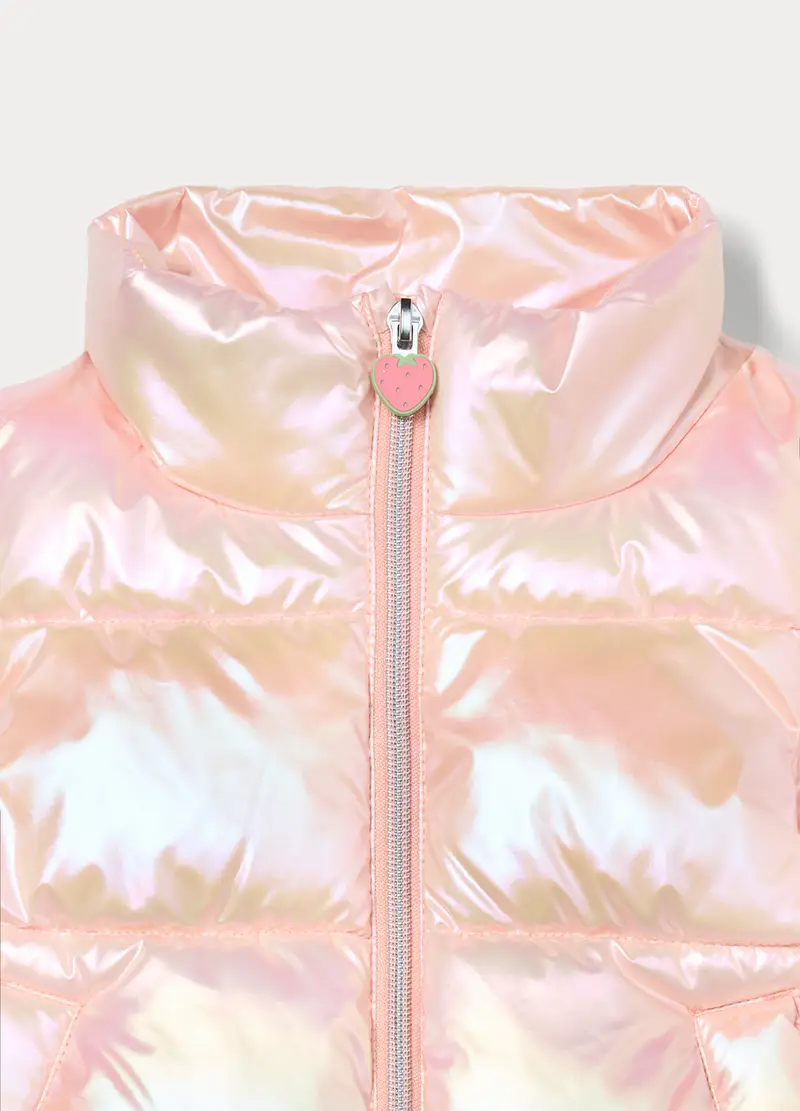 Giubbino Imbottito Smanicato Bambina, Rosa chiaro miniatura 3