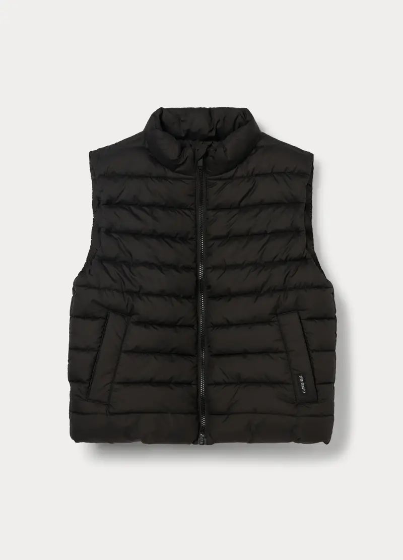 Giubbino Imbottito Smanicato Ragazzo, Bambino, Nero canna di fucile