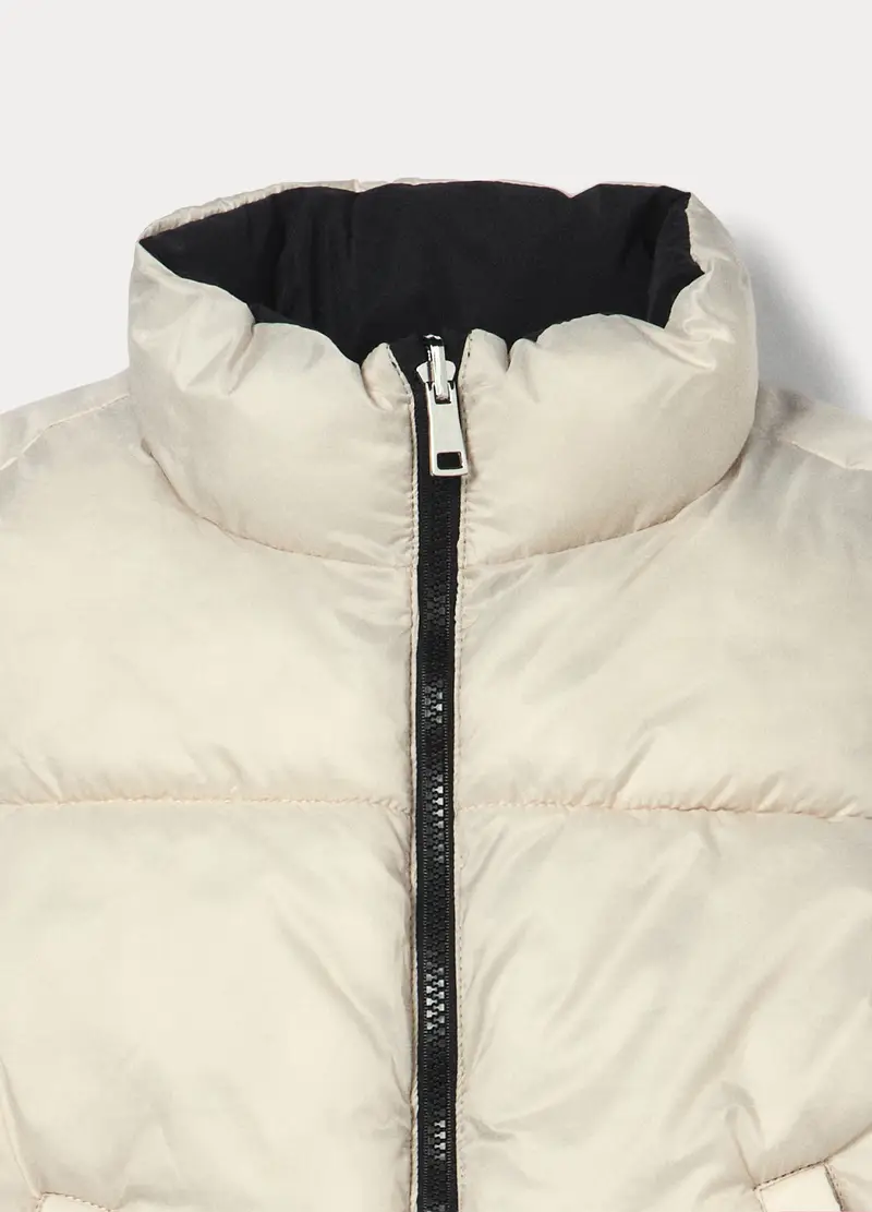 Giubbino Imbottito Smanicato Reversibile Ragazza, Bambina, Nero/Grigio miniatura 3