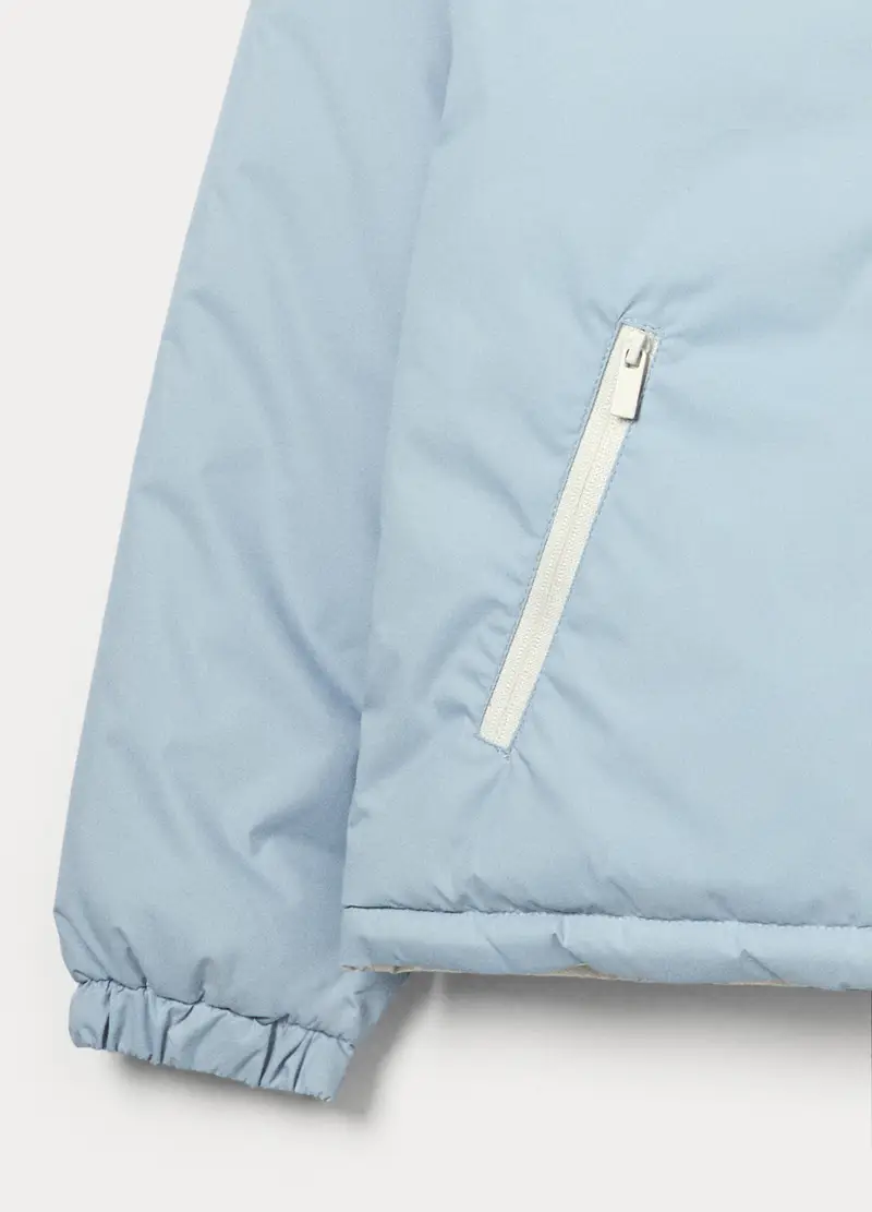 Giubbino Imbottito Ultra Leggero Reversibile Ragazza, Bambina, Azzurro chiaro miniatura 3