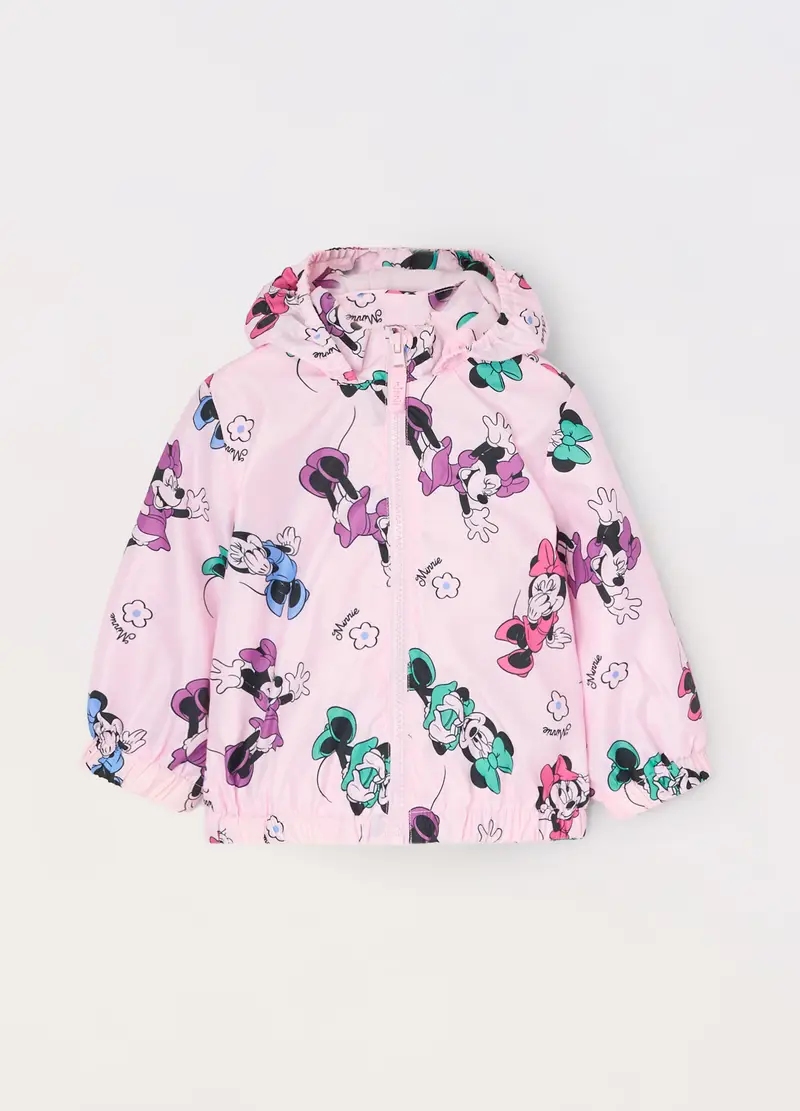 Blukids, Giubbino Impermeabile Minnie Con Cappuccio Neonata, Bambina, Rosa, Taglia: 9-12