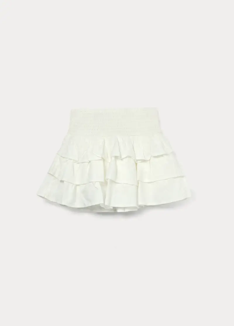 Gonna A Balze In Pura Viscosa Ragazza, Bambina, Bianco gesso miniatura 2