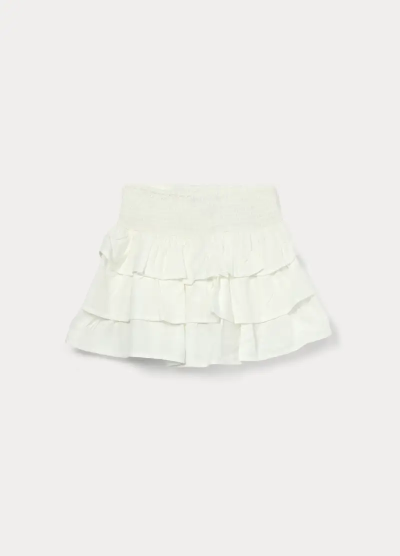 Gonna A Balze In Pura Viscosa Ragazza, Bambina, Bianco gesso