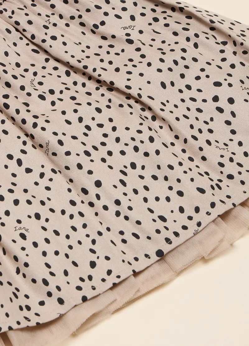 Gonna A Pois In Pura Viscosa, Bambina, Beige chiaro miniatura 2