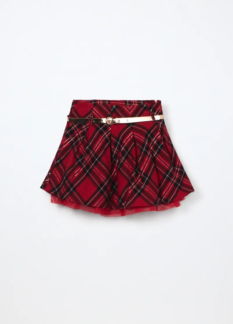 Gonna A Quadri Bambina, Rosso aragosta