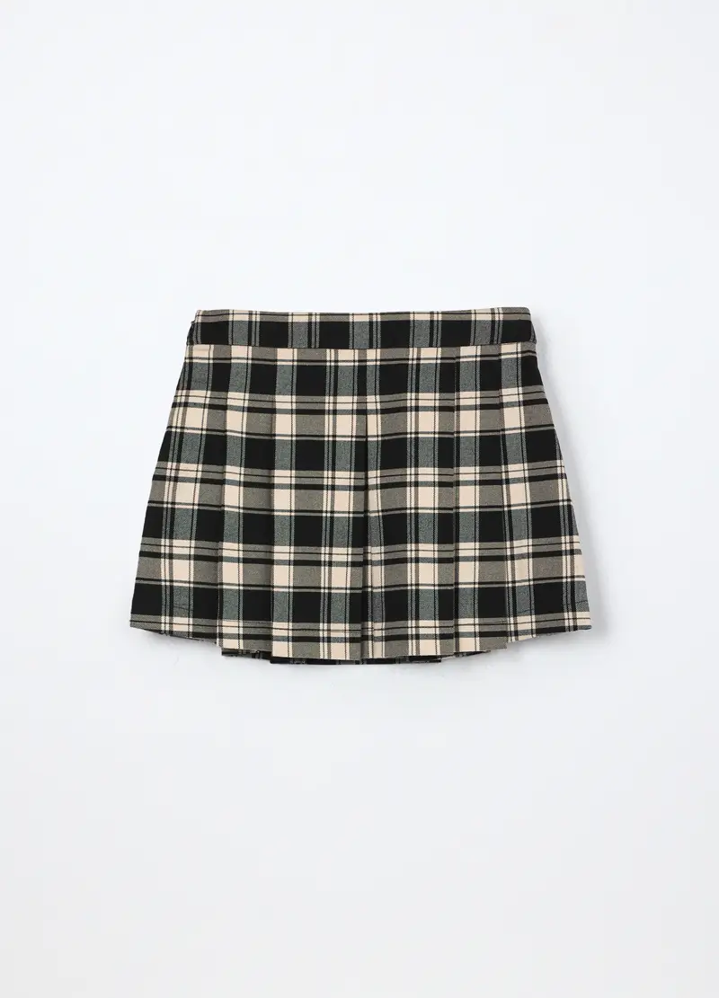 Gonna A Quadri Misto Viscosa Ragazza, Bambina, Bianco/Nero miniatura 2