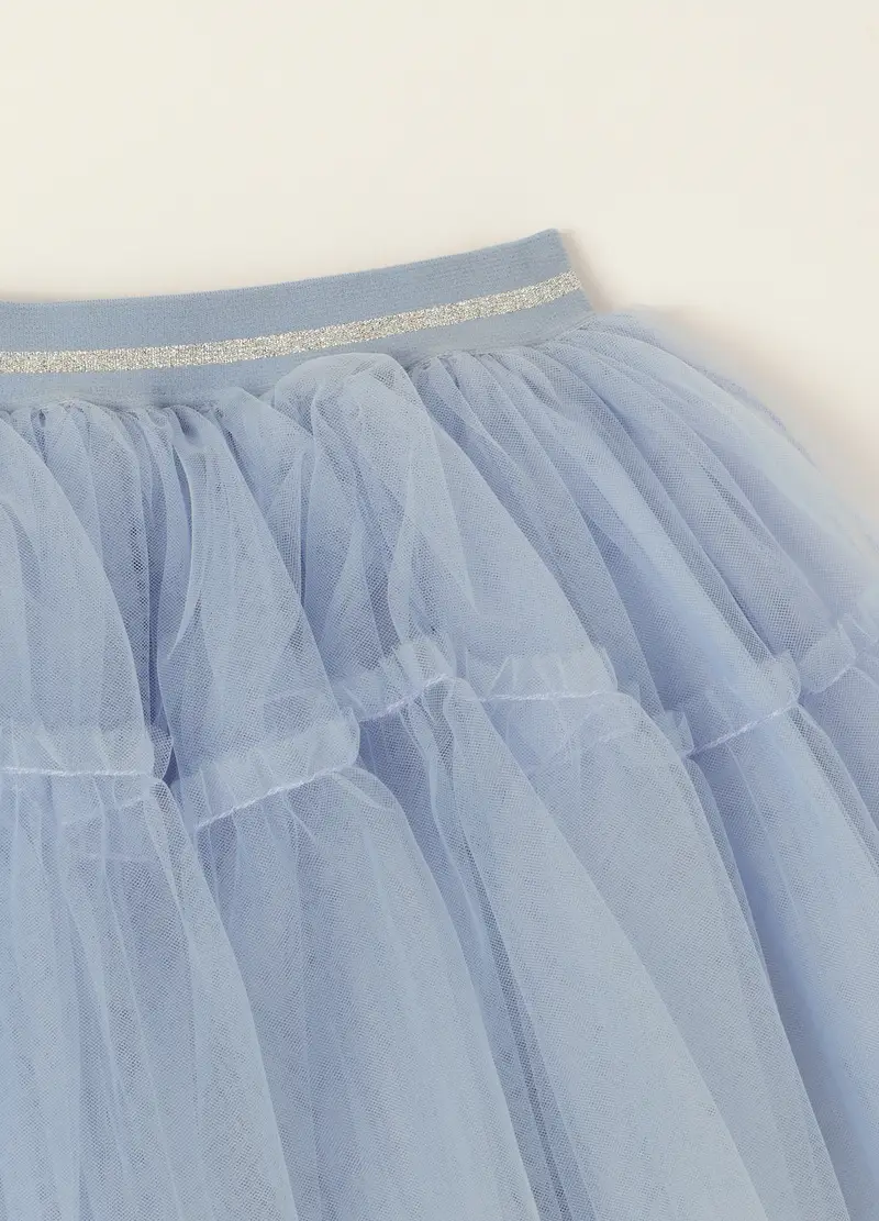 Gonna Azzurra In Tulle Per Neonata, Denim miniatura 3