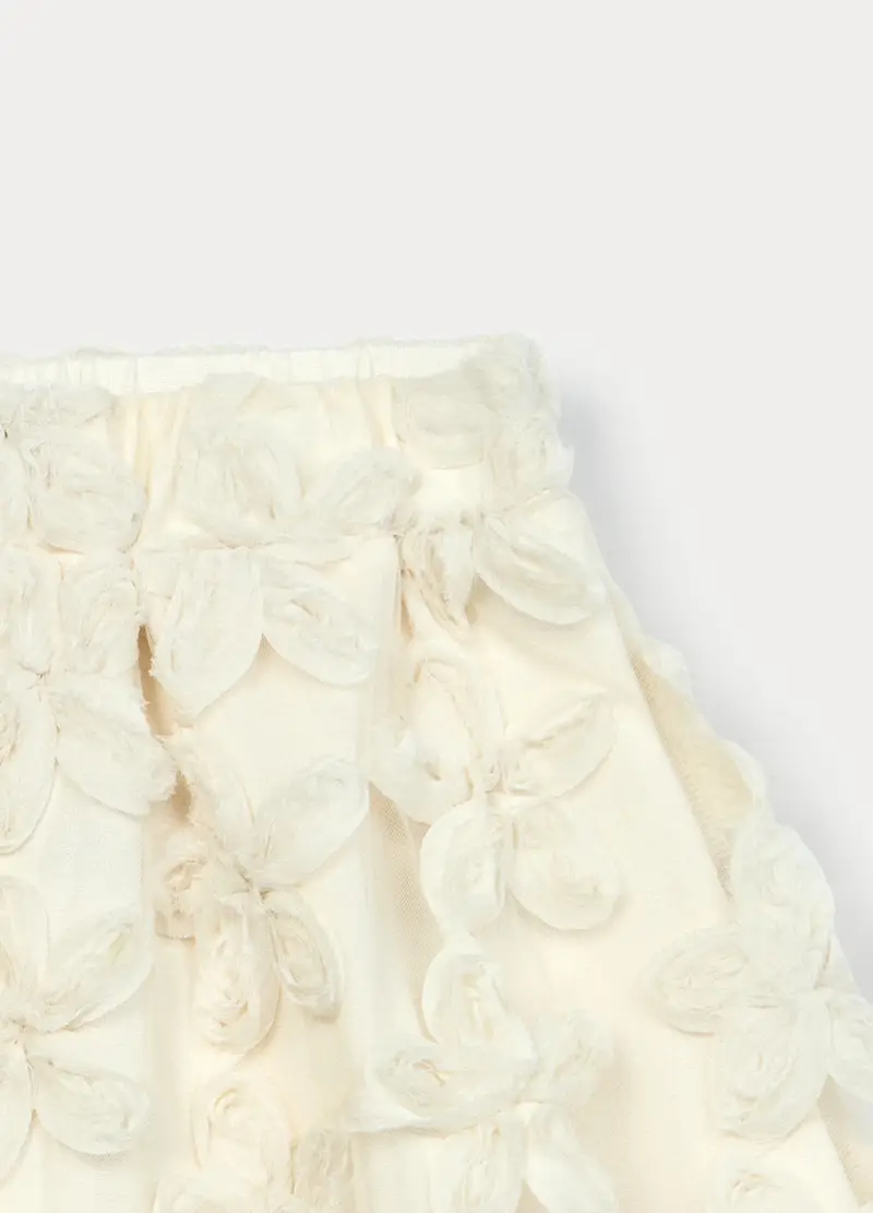 Gonna Corta A Fiori Bimba, Bambina, Bianco sporco miniatura 3