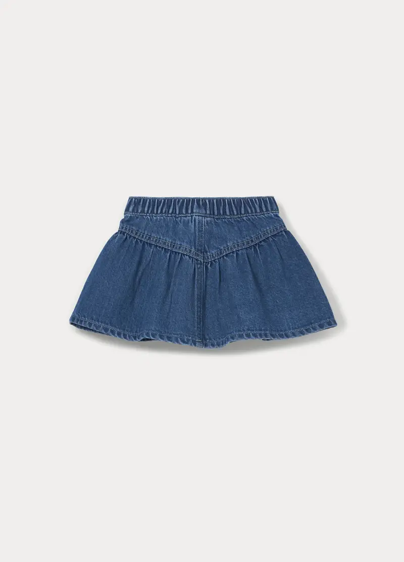 Gonna In Denim Di Puro Cotone Bimba, Bambina, Blu Bluette miniatura 2